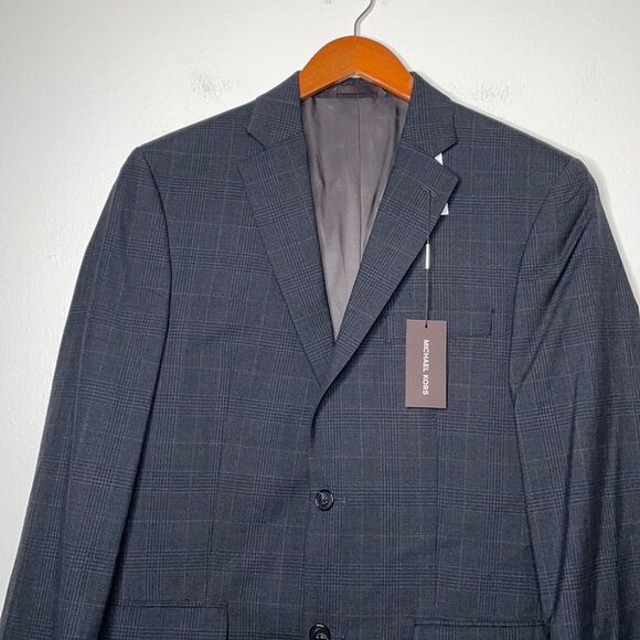 MICHAEL KORS Mens Classic-Fit Wool-Blend Stretch Suit Separate Jacket Size 38R - Picture 4 of 11